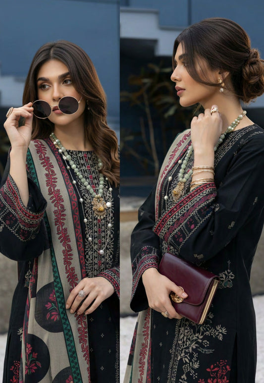 Lajawan Premium Lawn – 3PC Printed unstitched Vol-1 D-1