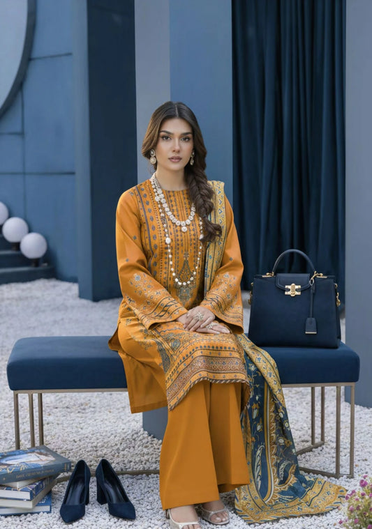 Lajawan Premium Lawn – 3PC Printed unstitched Vol-1 D-4